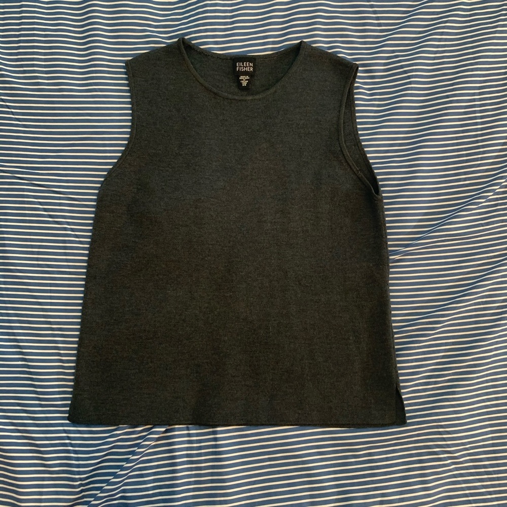 Eileen Fisher 100% Italian Wool Grey tank